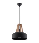 Sollux Lampa wisząca CASCO czarna/naturalne drewno SL.0390 Sollux Lampa wisząca CASCO czarna/naturalne drewno SL.0390