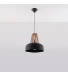 Sollux Lampa wisząca CASCO czarna/naturalne drewno SL.0390 Sollux Lampa wisząca CASCO czarna/naturalne drewno SL.0390