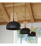 Sollux Lampa wisząca CASCO czarna/naturalne drewno SL.0390 Sollux Lampa wisząca CASCO czarna/naturalne drewno SL.0390
