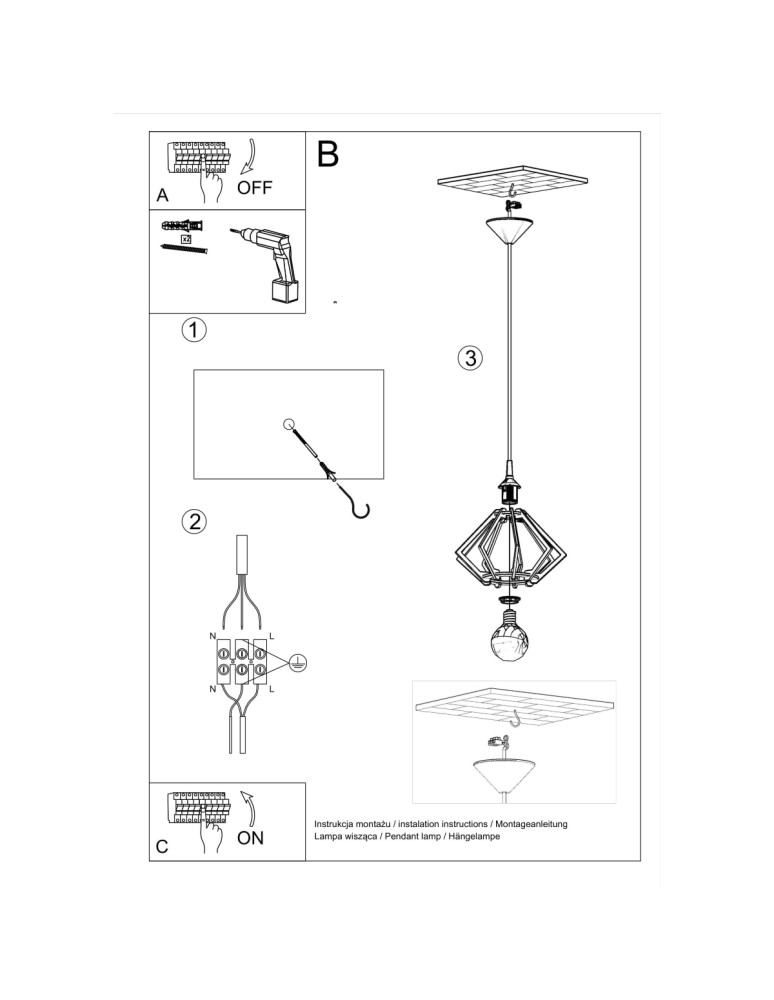 Sollux Lampa wisząca POMPELMO naturalne drewno SL.0393