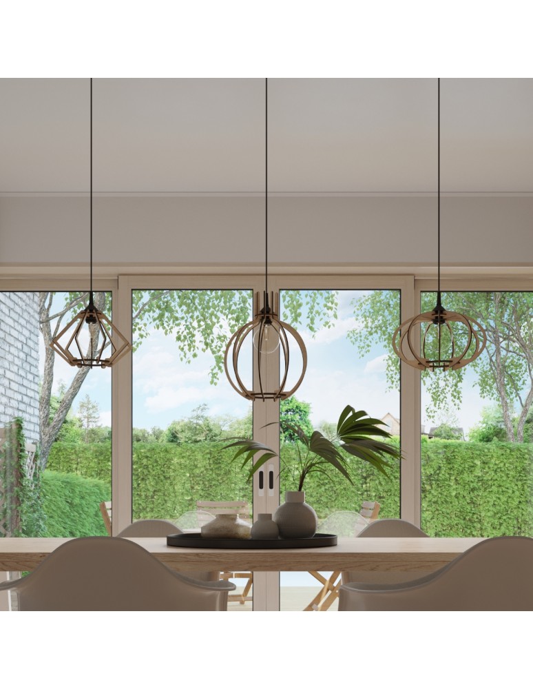 Sollux Lampa wisząca POMPELMO naturalne drewno SL.0393