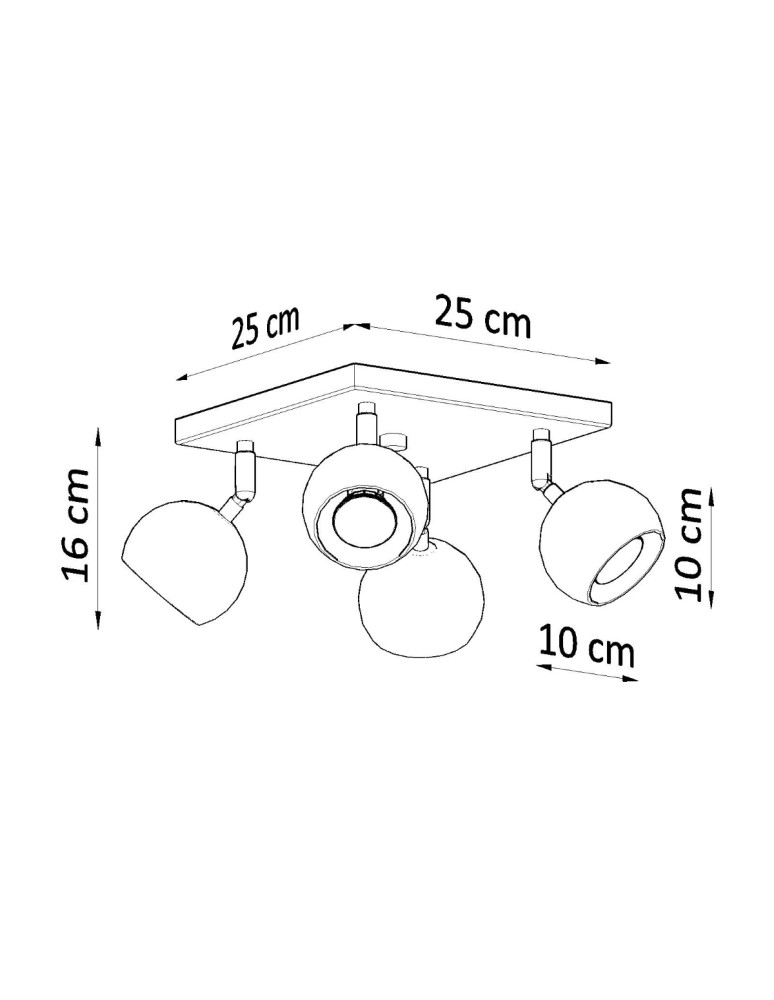Sollux Plafon OCULARE 4 czarny SL.0446 Sollux Plafon OCULARE 4 czarny SL.0446