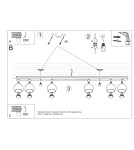 Lampy sufitowe - Sollux Plafon OCULARE 6L czarny SL.0448 - product 5