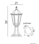 Lampy ogrodowe stojące - SU-MA Retro Midi K 4011/1 M (45 cm) Stojąca - produkt 5