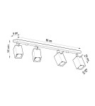 Lampy sufitowe - Sollux Plafon MERIDA 4L czarny SL.0459 - product 4