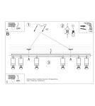 Lampy sufitowe - Sollux Plafon MERIDA 6L czarny SL.0460 - product 5