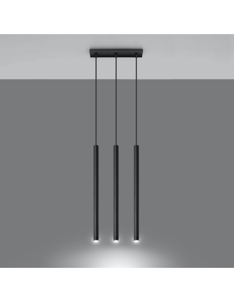 Sollux Lampa wisząca PASTELO 3 czarna SL.0470 Sollux Lampa wisząca PASTELO 3 czarna SL.0470