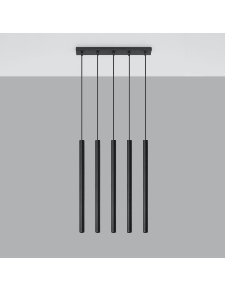 Sollux Lampa wisząca PASTELO 5 czarna SL.0472 Sollux Lampa wisząca PASTELO 5 czarna SL.0472