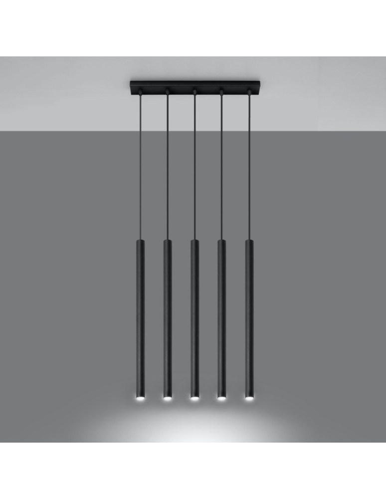 Sollux Lampa wisząca PASTELO 5 czarna SL.0472 Sollux Lampa wisząca PASTELO 5 czarna SL.0472