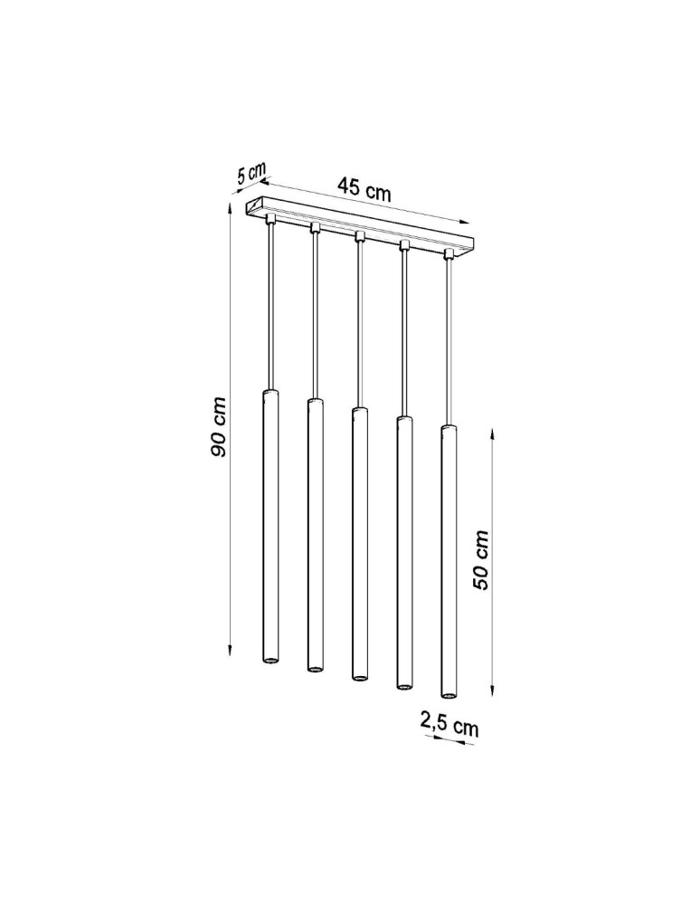 Sollux Lampa wisząca PASTELO 5 czarna SL.0472 Sollux Lampa wisząca PASTELO 5 czarna SL.0472