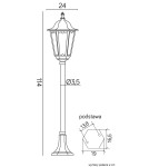 Lampy ogrodowe stojące - SU-MA Retro Classic K 5002/2 (117 cm) Stojąca - produkt 8