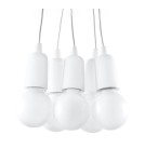 Lampy wiszące - Sollux Lampa wisząca DIEGO 5 biała SL.0571 - product 1