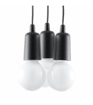 Sollux Lampa wisząca DIEGO 3 czarna SL.0573 Sollux Lampa wisząca DIEGO 3 czarna SL.0573