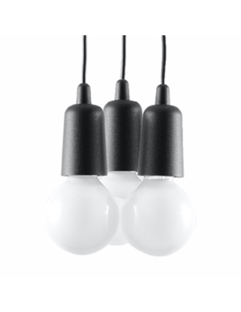 Sollux Lampa wisząca DIEGO 3 czarna SL.0573 Sollux Lampa wisząca DIEGO 3 czarna SL.0573