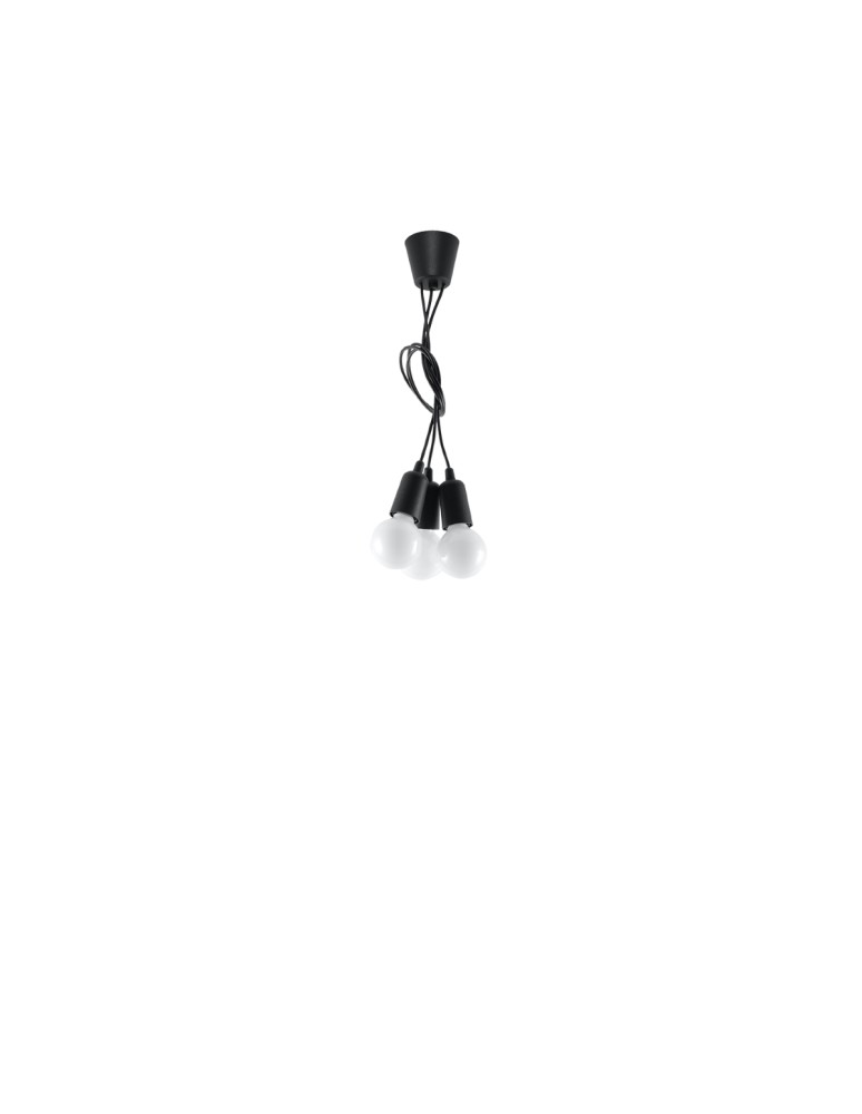 Sollux Lampa wisząca DIEGO 3 czarna SL.0573 Sollux Lampa wisząca DIEGO 3 czarna SL.0573