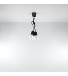 Sollux Lampa wisząca DIEGO 3 czarna SL.0573 Sollux Lampa wisząca DIEGO 3 czarna SL.0573