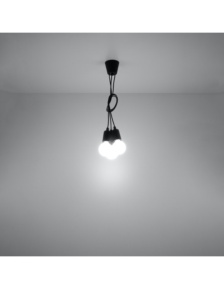 Sollux Lampa wisząca DIEGO 3 czarna SL.0573 Sollux Lampa wisząca DIEGO 3 czarna SL.0573