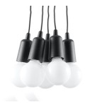 Sollux Lampa wisząca DIEGO 5 czarna SL.0574 Sollux Lampa wisząca DIEGO 5 czarna SL.0574