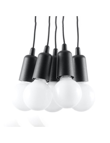 Sollux Lampa wisząca DIEGO 5 czarna SL.0574
