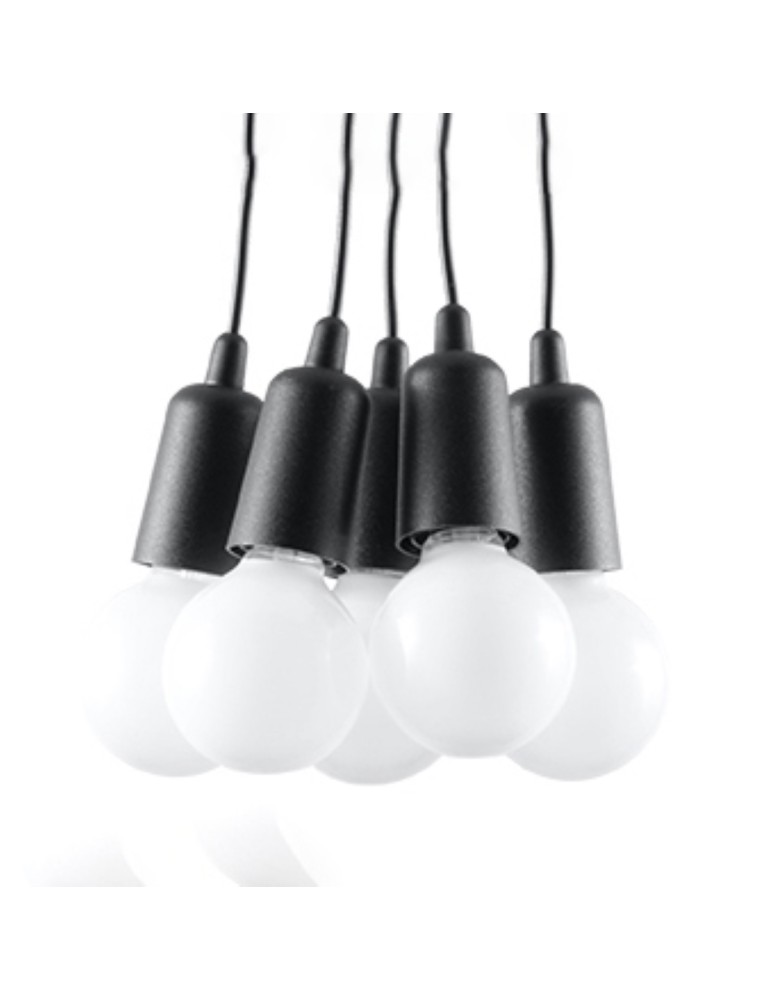 Sollux Lampa wisząca DIEGO 5 czarna SL.0574 Sollux Lampa wisząca DIEGO 5 czarna SL.0574