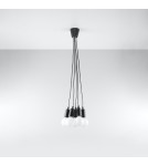 Sollux Lampa wisząca DIEGO 5 czarna SL.0574 Sollux Lampa wisząca DIEGO 5 czarna SL.0574