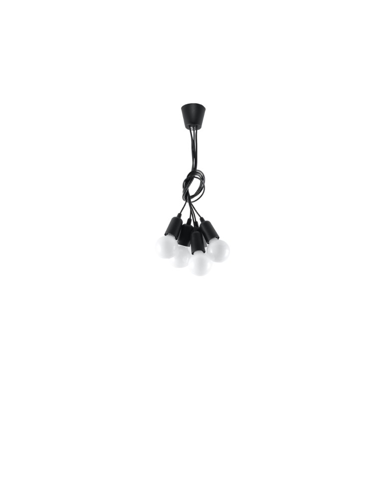 Sollux Lampa wisząca DIEGO 5 czarna SL.0574 Sollux Lampa wisząca DIEGO 5 czarna SL.0574