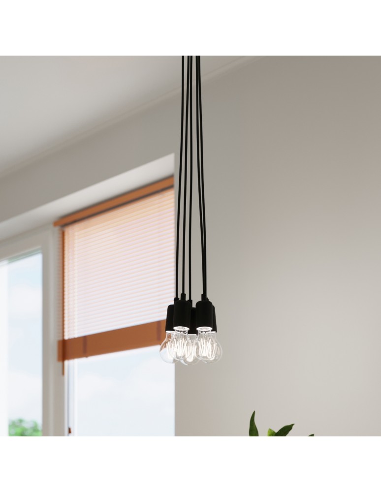 Sollux Lampa wisząca DIEGO 5 czarna SL.0574 Sollux Lampa wisząca DIEGO 5 czarna SL.0574