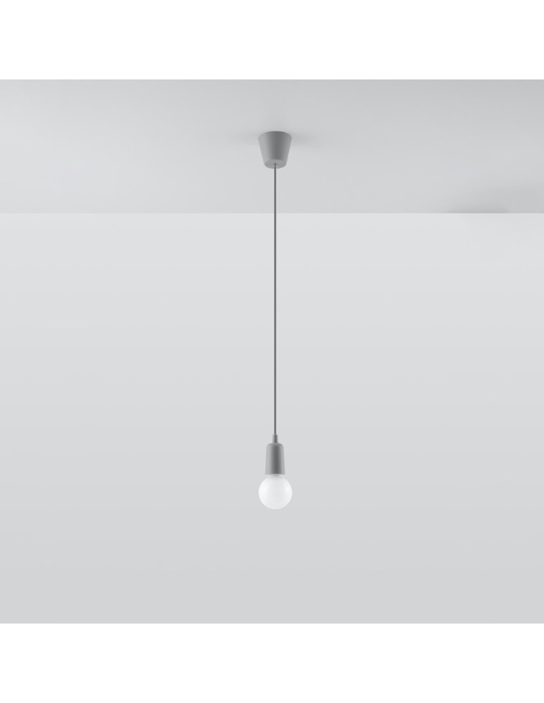 Sollux Lampa wisząca DIEGO 1 szara SL.0575 Sollux Lampa wisząca DIEGO 1 szara SL.0575