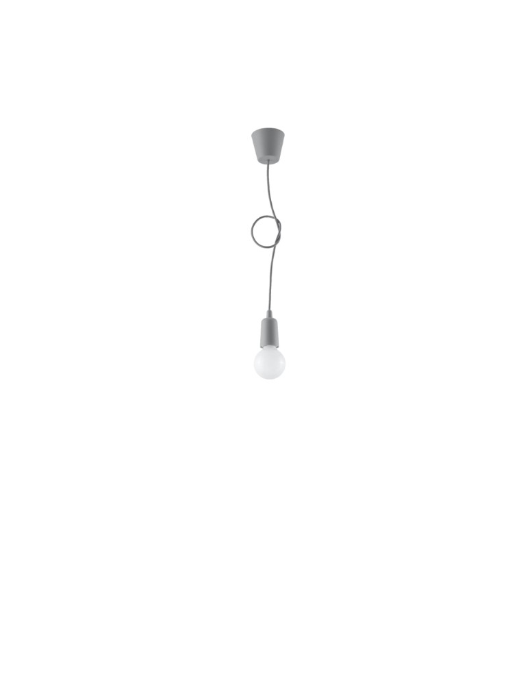 Sollux Lampa wisząca DIEGO 1 szara SL.0575 Sollux Lampa wisząca DIEGO 1 szara SL.0575