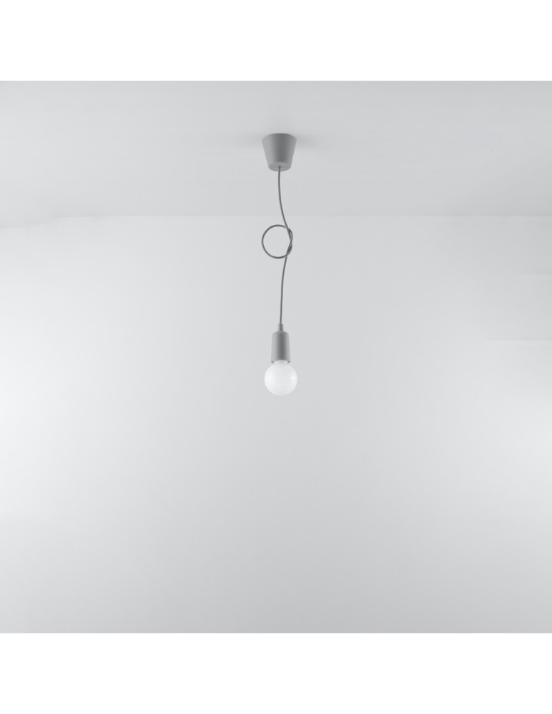 Sollux Lampa wisząca DIEGO 1 szara SL.0575 Sollux Lampa wisząca DIEGO 1 szara SL.0575