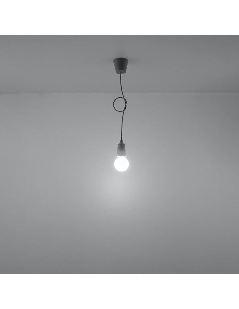 Sollux Lampa wisząca DIEGO 1 szara SL.0575 Sollux Lampa wisząca DIEGO 1 szara SL.0575