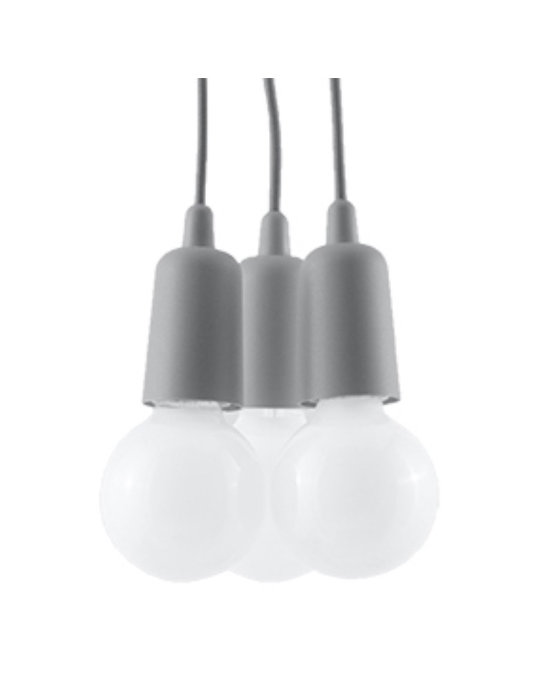 Sollux Lampa wisząca DIEGO 3 szara SL.0576 Sollux Lampa wisząca DIEGO 3 szara SL.0576
