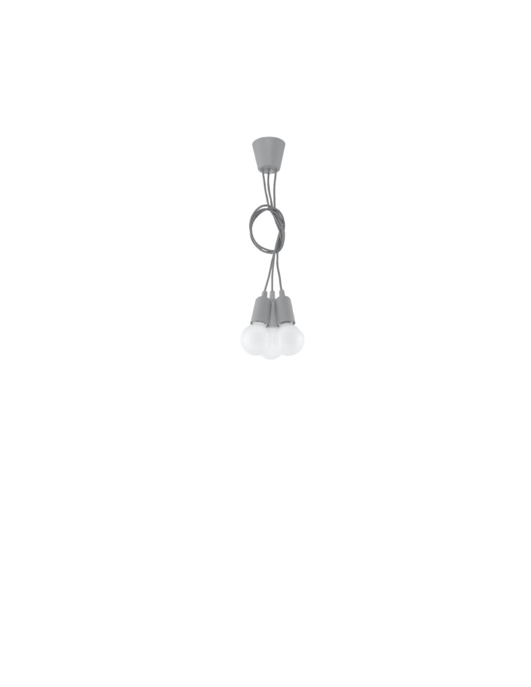 Sollux Lampa wisząca DIEGO 3 szara SL.0576 Sollux Lampa wisząca DIEGO 3 szara SL.0576