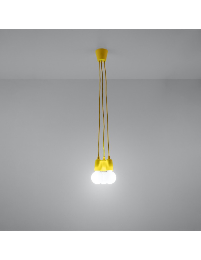 Sollux Lampa wisząca DIEGO 3 żółta SL.0579 Sollux Lampa wisząca DIEGO 3 żółta SL.0579