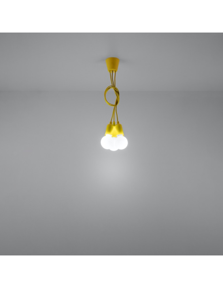 Sollux Lampa wisząca DIEGO 3 żółta SL.0579 Sollux Lampa wisząca DIEGO 3 żółta SL.0579