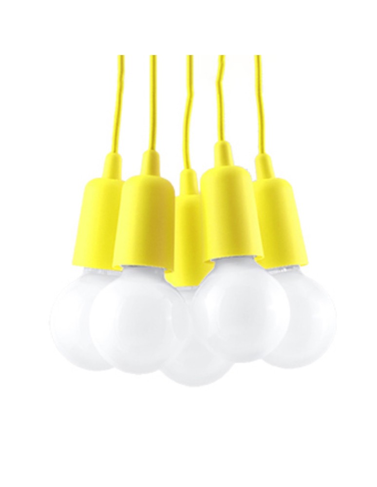 Sollux Lampa wisząca DIEGO 5 żółta SL.0580 Sollux Lampa wisząca DIEGO 5 żółta SL.0580