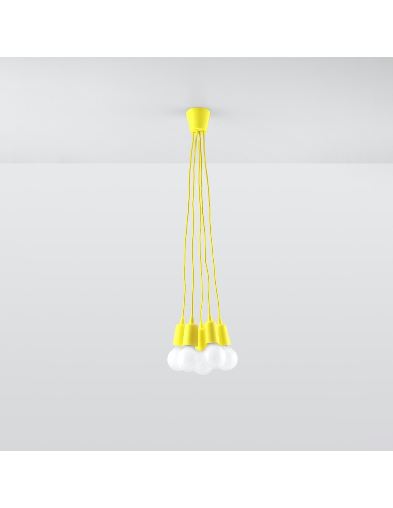 Sollux Lampa wisząca DIEGO 5 żółta SL.0580 Sollux Lampa wisząca DIEGO 5 żółta SL.0580