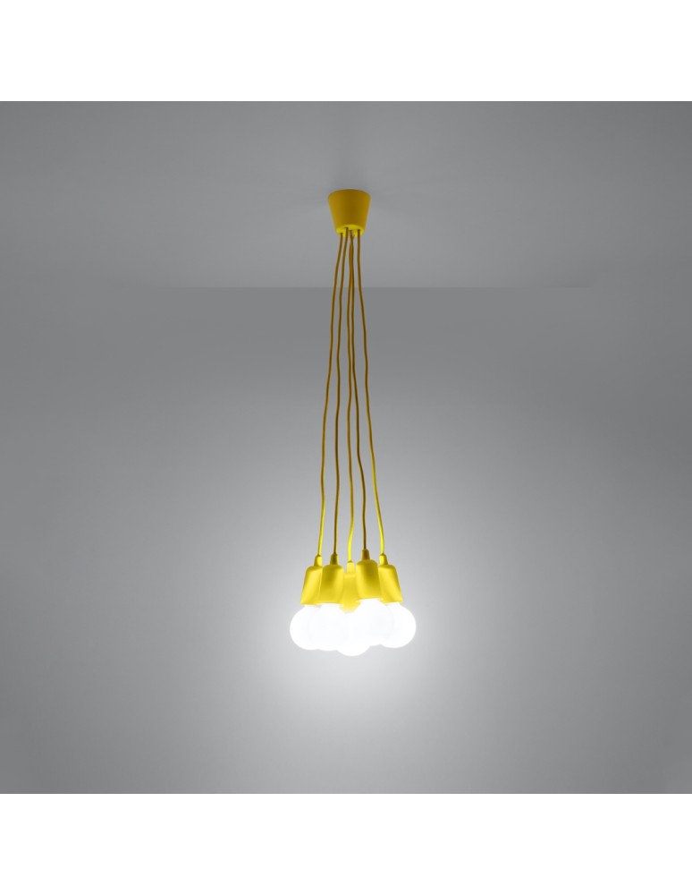 Sollux Lampa wisząca DIEGO 5 żółta SL.0580 Sollux Lampa wisząca DIEGO 5 żółta SL.0580