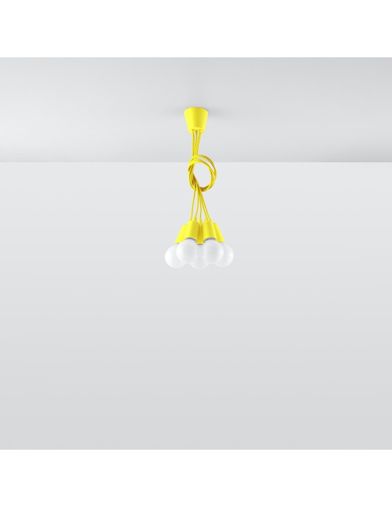 Sollux Lampa wisząca DIEGO 5 żółta SL.0580 Sollux Lampa wisząca DIEGO 5 żółta SL.0580