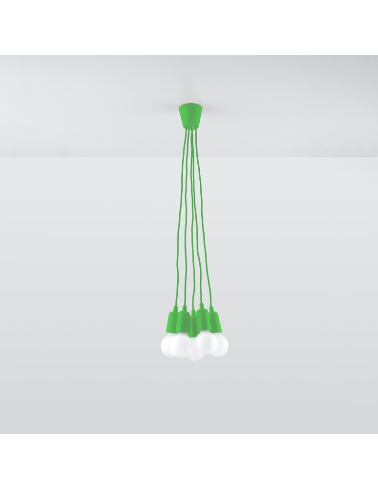 Sollux Lampa wisząca DIEGO 5 zielony SL.0583 Sollux Lampa wisząca DIEGO 5 zielony SL.0583