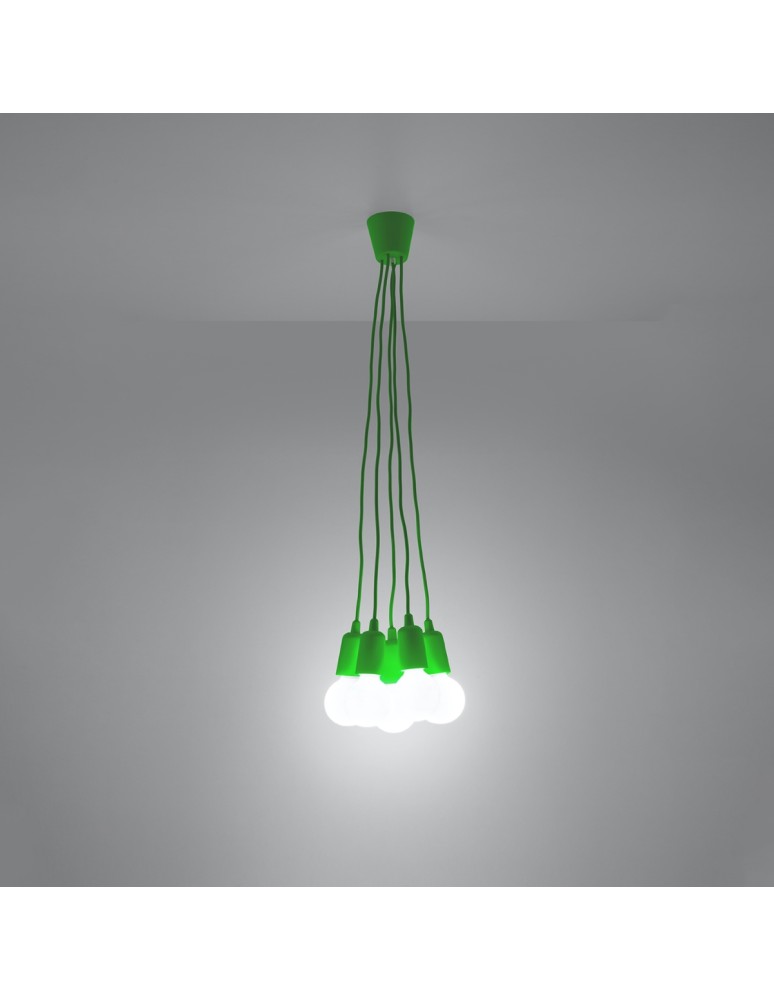 Sollux Lampa wisząca DIEGO 5 zielony SL.0583 Sollux Lampa wisząca DIEGO 5 zielony SL.0583