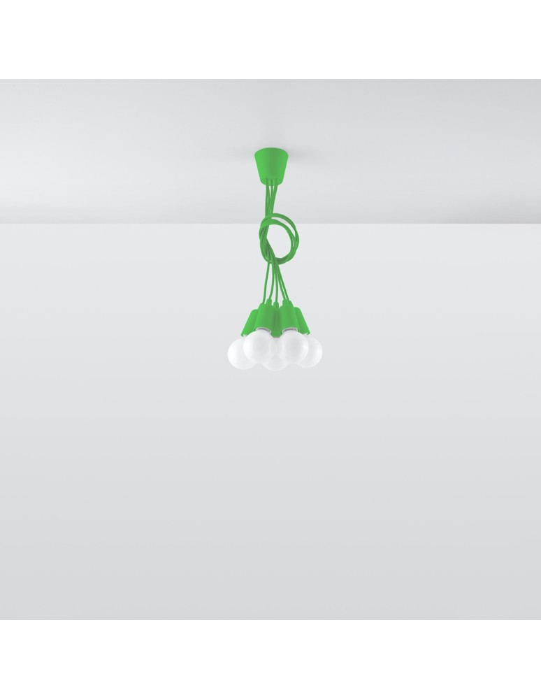 Sollux Lampa wisząca DIEGO 5 zielony SL.0583 Sollux Lampa wisząca DIEGO 5 zielony SL.0583