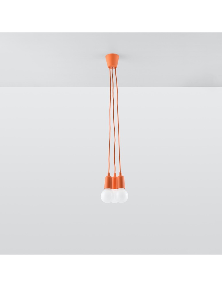Sollux Lampa wisząca DIEGO 3 pomarańczowy SL.0585 Sollux Lampa wisząca DIEGO 3 pomarańczowy SL.0585