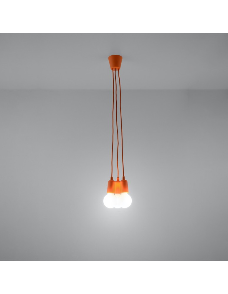 Sollux Lampa wisząca DIEGO 3 pomarańczowy SL.0585 Sollux Lampa wisząca DIEGO 3 pomarańczowy SL.0585