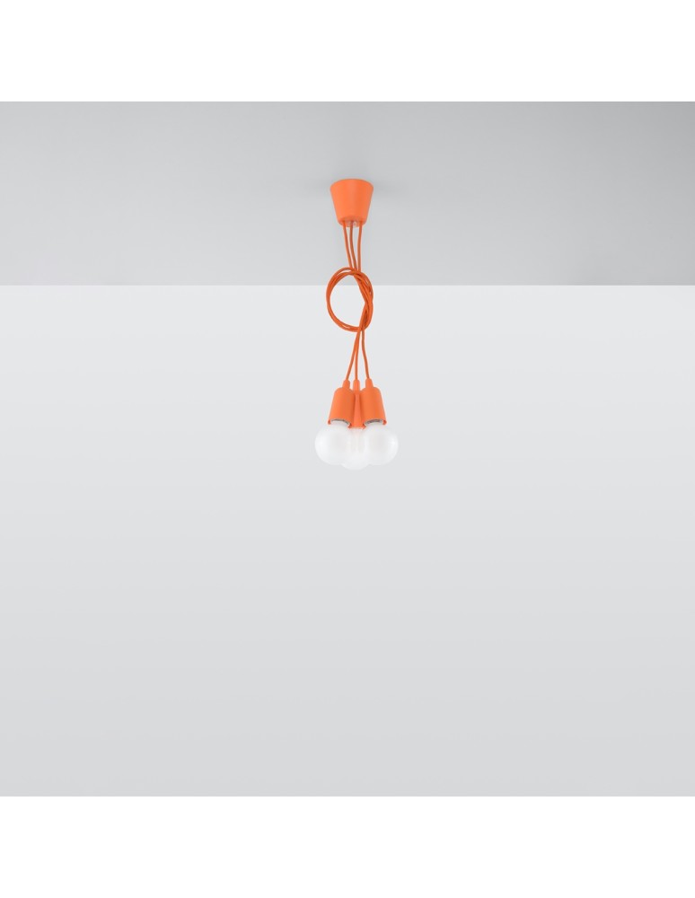 Sollux Lampa wisząca DIEGO 3 pomarańczowy SL.0585 Sollux Lampa wisząca DIEGO 3 pomarańczowy SL.0585
