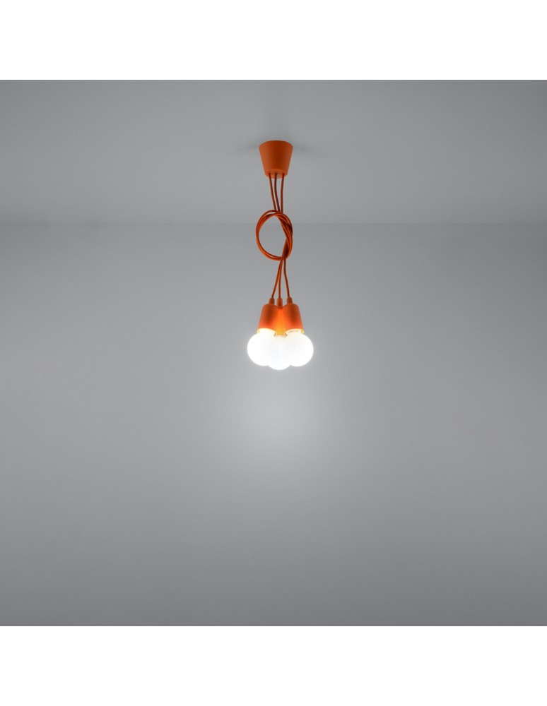 Sollux Lampa wisząca DIEGO 3 pomarańczowy SL.0585 Sollux Lampa wisząca DIEGO 3 pomarańczowy SL.0585