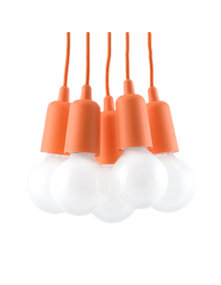 Sollux Lampa wisząca DIEGO 5 pomarańczowy SL.0586 Sollux Lampa wisząca DIEGO 5 pomarańczowy SL.0586