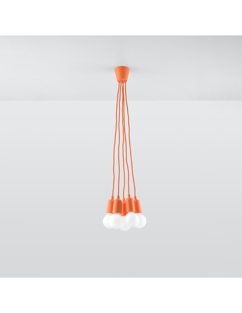 Sollux Lampa wisząca DIEGO 5 pomarańczowy SL.0586 Sollux Lampa wisząca DIEGO 5 pomarańczowy SL.0586
