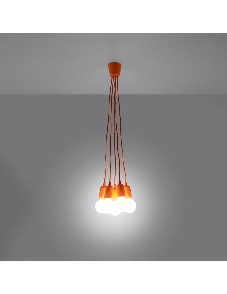 Sollux Lampa wisząca DIEGO 5 pomarańczowy SL.0586 Sollux Lampa wisząca DIEGO 5 pomarańczowy SL.0586