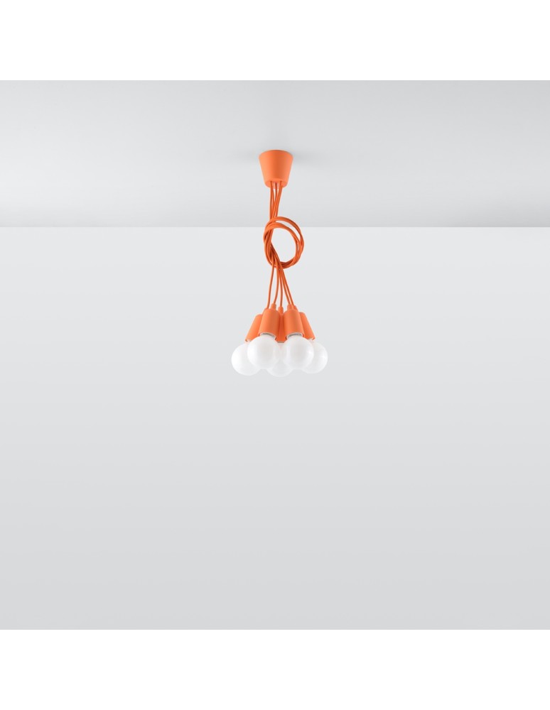 Sollux Lampa wisząca DIEGO 5 pomarańczowy SL.0586 Sollux Lampa wisząca DIEGO 5 pomarańczowy SL.0586